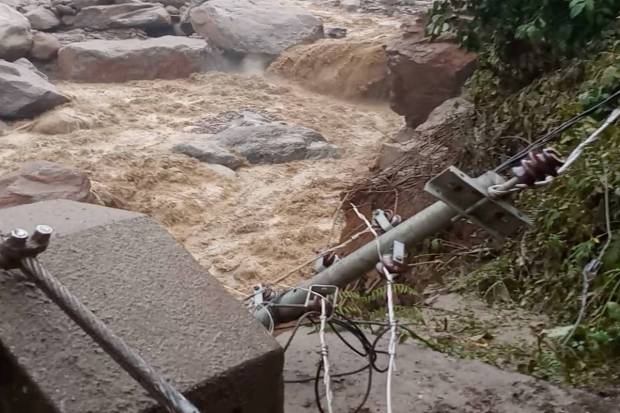 View of a landslide caused due to heavy rains in Sankhuwasabha, Nepal. REUTERS