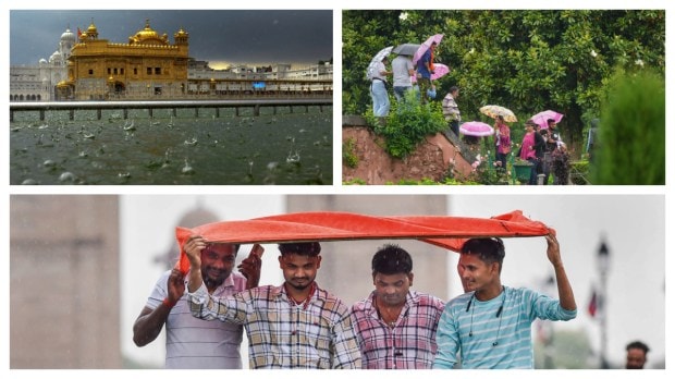 North India is known for its blistering summer heat, but to the surprise of people, it is wrapped in the cool blanket of rainfall for the past few days. The drop in temperature has brought much respite to the people who were dealing with an intense heat wave earlier. The maximum and minimum tempratures have been hovering lower than their normal limit in various northern states like Chandigarh, Delhi and Haryana among others. Here we bring to you some breezy pictures from across North that will make you want to ditch your umbrellas! (Image: PTI)