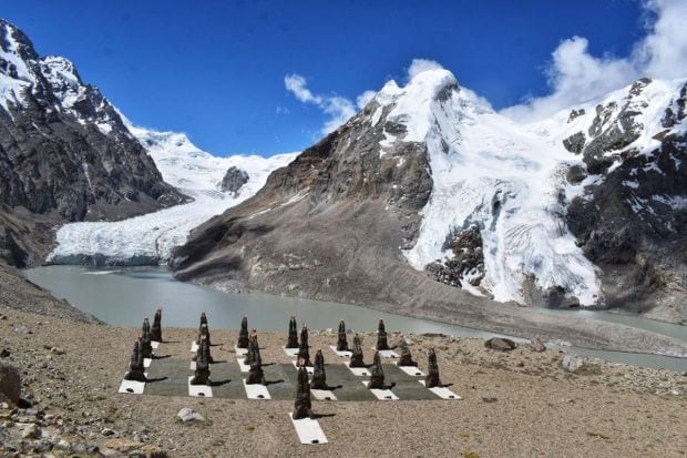 Indian Army personnel perform Yoga in Sikkim to celebrate the 9th International Day of Yoga.(Photo Credits: ANI)