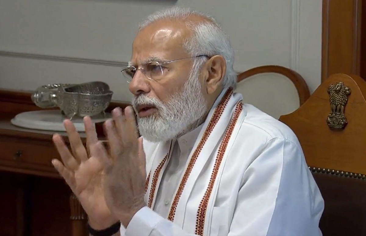 **EDS: SCREENSHOT VIA @PIB_India** New Delhi: Prime Minister Narendra Modi holds a meeting to review the situation related to Cyclone Biparjoy, in New Delhi, Monday, June 12, 2023. (PTI Photo) (PTI06_12_2023_000144A) **EDS: SCREENSHOT VIA @PIB_India** New Delhi: Prime Minister Narendra Modi holds a meeting to review the situation related to Cyclone Biparjoy, in New Delhi, Monday, June 12, 2023. (PTI Photo) (PTI06_12_2023_000144A)