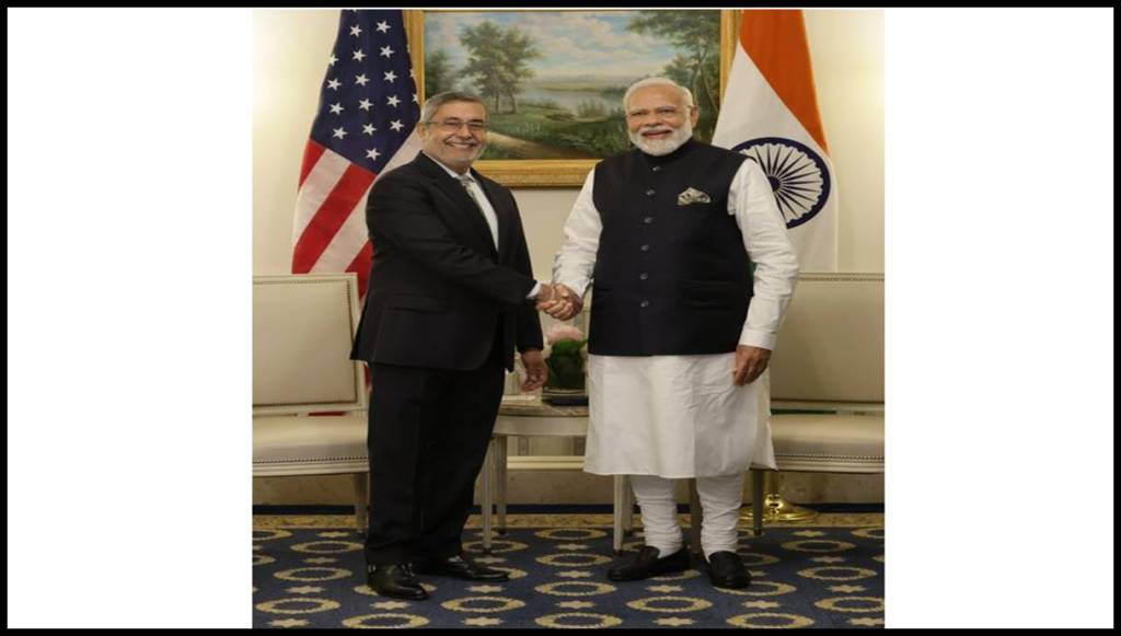PM Modi with micron tech Sanjay Mehrotra PM Modi with micron tech Sanjay Mehrotra
