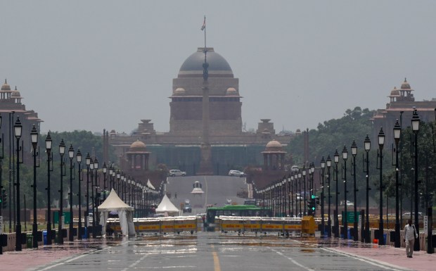 Delhi experienced a warm morning on Monday with the minimum temperature settling at 28.8 degrees Celsius, a notch above the season's average. The relative humidity recorded at 8.30 am was 53 per cent. (PTI Photo)