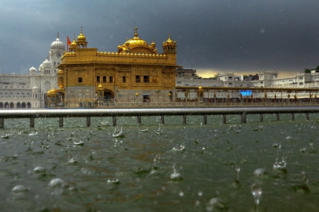 Golden Temple in Amritsar during heavy rainfall on May 31, 2023. (Image: PTI)