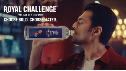 Royal Challenge Packaged Drinking Water harks back to the Diageo moto of Drink better, not more
