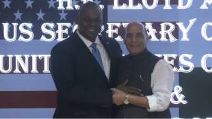rajnath singh with Lloyd Austin