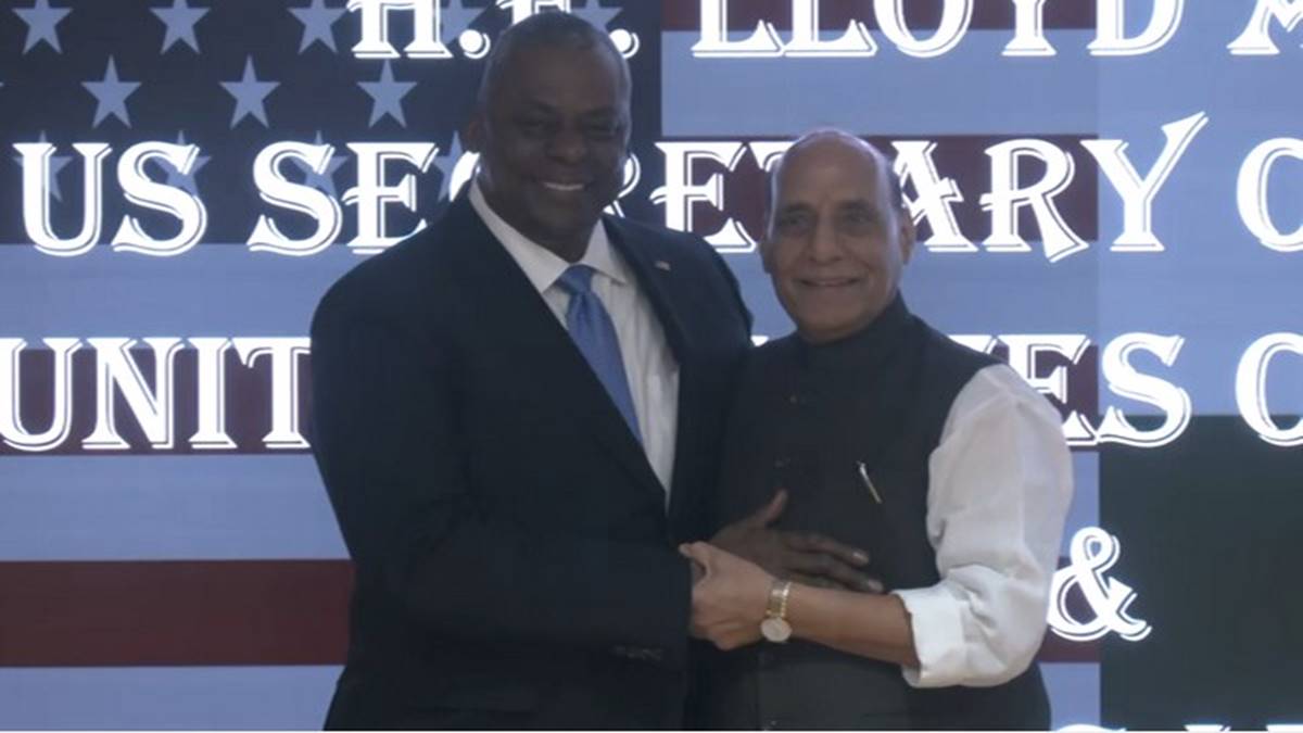 rajnath singh with Lloyd Austin