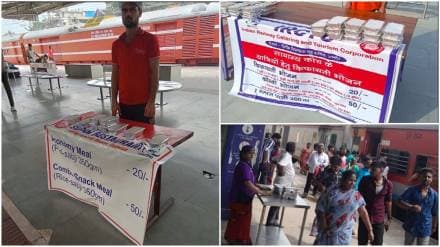 rail commuters, indian railways, economy meals, economy meals price, cost of economy meals, availability of economy meals, snack meals at railway station, economy meals at railway stations,