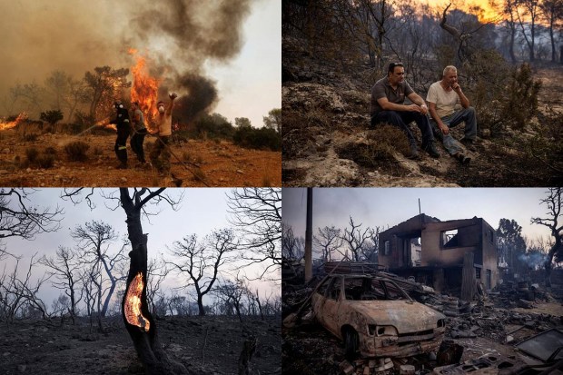 Greece has been engulfed by wildfires for days now. The fires raged across the nation on Wednesday as a new heatwave surrounds the region. Firefighters have been battling the fast-moving fires which prompted mass evacuations on Tuesday. Italy and France also joined the firefighting efforts and sent four aircraft on Wednesday. The main fire near Athens became a major crisis rapidly, Fire Service spokesman Cassilis Varthakoyiannis said. The officials cancelled the leaves of firefighters as Greek Prime Minister Kyriakos Mitsotakis cut short his Brussels visit and returned to Athens.