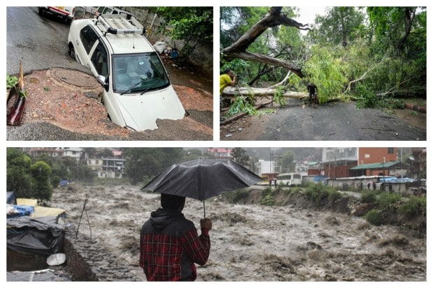 North India is reeling under the impact of heavy rainfall for the past few days. Delhi recorded 153 mm of rain in 24 hours ending on July 9 which is the highest amount of rain received in a single day in July since 1982. As per IMD, the Safdarjung area in the national capital recorded the third highest 24-hour rainfall (for the month of July) on 8-9th July, since 1958. With such a heavy downpour, people are having a hard time commuting on roads. Pictures of flooded and waterlogged roads have taken social media by storm. Here we bring to you some unseen pictures from the devastation that the rain caused over the weekend. (Image: PTI/AP)