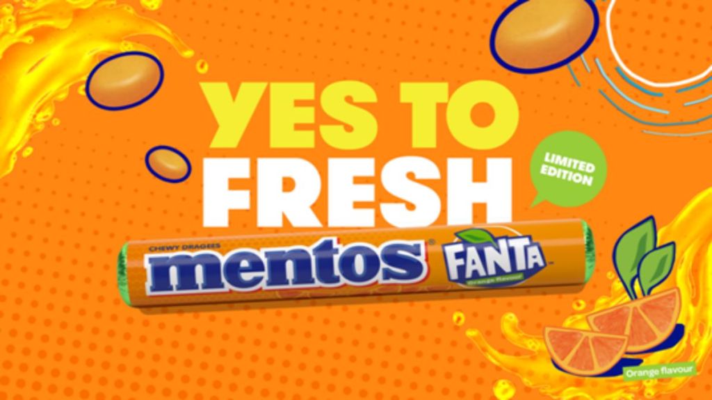 Mentos Fanta Orange flavor is available in various pack formats to target different consumer occasions