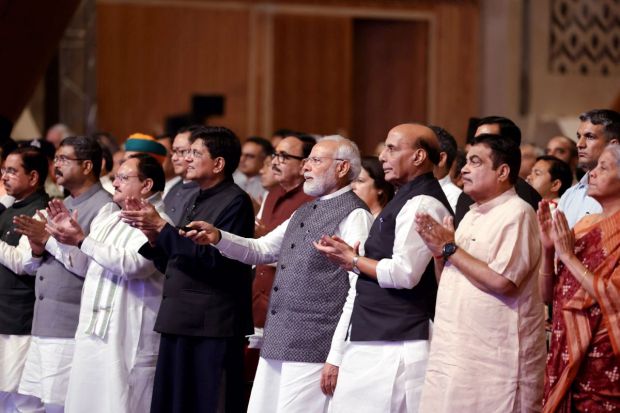 PM Modi dedicated the IECC complex to the nation which has been developed at a cost of about Rs 2,700 crore. The Prime Minister’s vision of having world-class infrastructure for hosting meetings, conferences and exhibitions in the country led to the conceptualization of the IECC at Pragati Maidan. (Photo Credits: PTI)