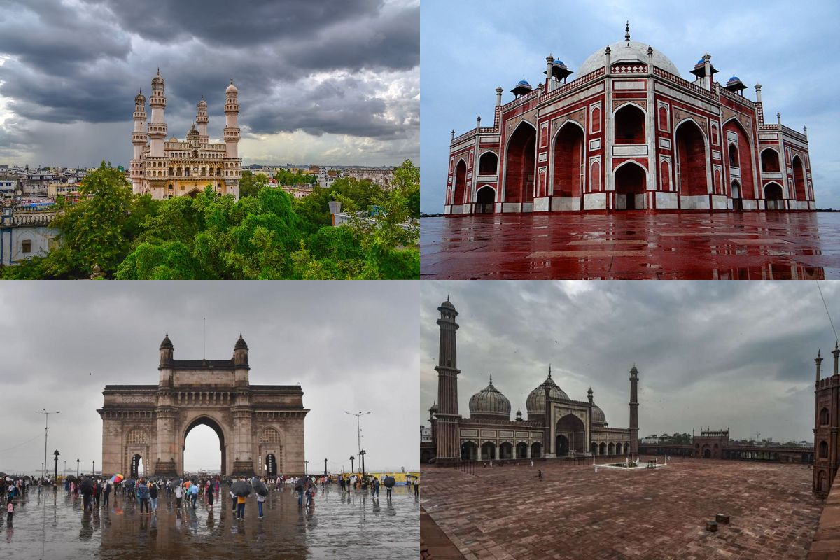 Monuments in rainfall