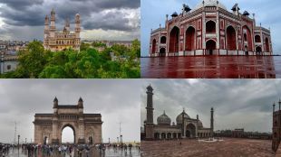 Monuments in rainfall