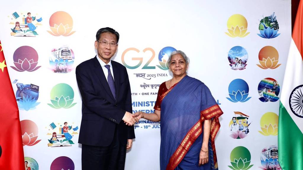 Nirmala Sitharaman with Liu Kun