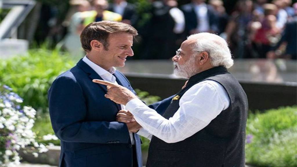 PM Modi with Emmanuel Macron