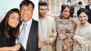 Lakshmi Mittal, Amit Bhatia and Usha Mittal