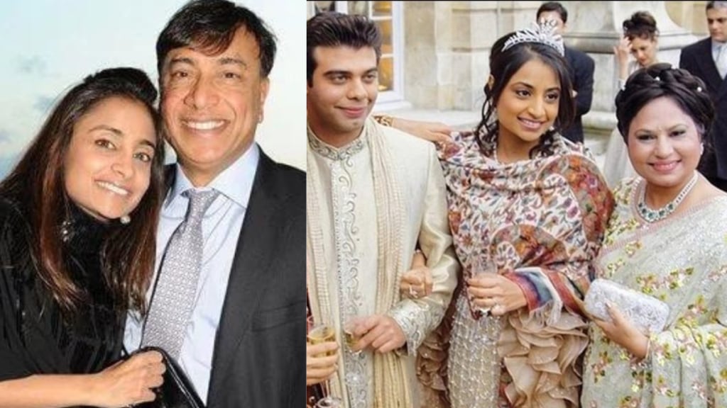 Lakshmi Mittal, Amit Bhatia and Usha Mittal