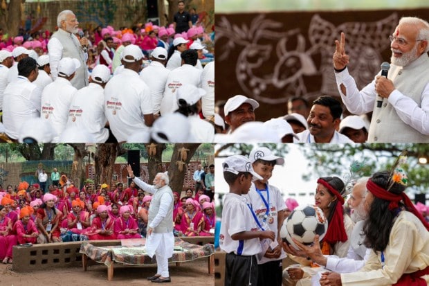Prime Minister Narendra Modi met with tribal leaders, PESA committee members, Lakhpati didis from SHGs (Self-Help Groups) and young football players in Pakaria village in Shahdol district of Madhya Pradesh on July 1. He interacted with women who informed him about their journey to economic empowerment through SHGs and Aajeevika Mission. He also met with young football players of a programme called 'Football Kranti', which is run by the local administration.Besides this, PM Modi also started the distribution of over 3 crore Ayushman cards in the country and 1 crore PVC Ayushman Bharat cards in MP
