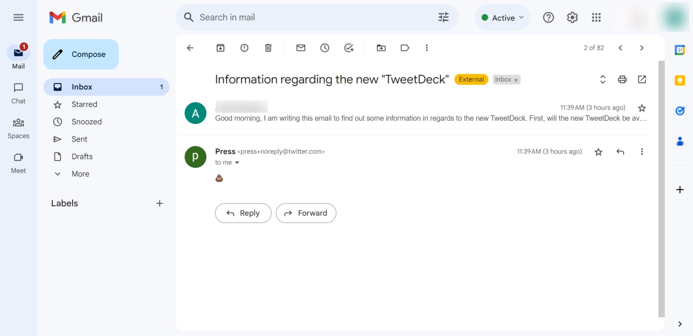 Twitter's response to our questions.