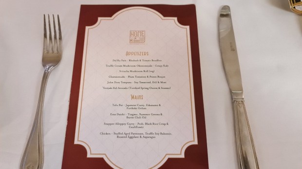 New Menu at HOME restaurant