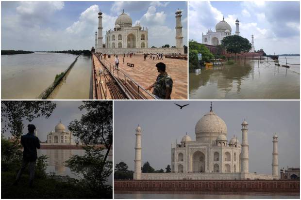 After 45 years, the Yamuna river's water has reached the outer walls of the Taj Mahal complex. Consequently, the garden behind the 17th-century white marble mausoleum is flooded. Earlier, in 1978, this kind of situation was witnessed.However, officials of the Archaeological Survey of India (ASI), which looks after this historic monument, said it was unlikely that the flood water will enter the monument.“At present, the Yamuna is flowing at a level of 498 feet in Agra. The low flood level is 495 feet and the medium level is 499 feet. Flood water may cross 500 feet in the coming days,” said a government official, reported The Indian Express on Tuesday.Situated in Agra, Uttar Pradesh, the Taj Mahal is on the list of UNESCO World Heritage Sites. This year Monsson mayhem has inundated many districts of the state.Here are some photos from the location. Have a look: