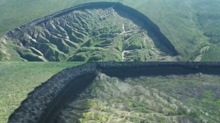 World's biggest permafrost crater thaws, World's biggest permafrost crater, World's biggest permafrost crater Gateway to underworld, Russia warming, what is permafrost