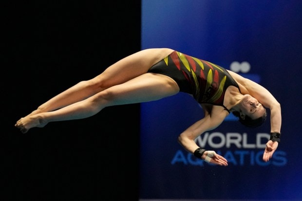 Elena Wassen of Germany competes during the women's 10m platform diving competition. (Image: AP)