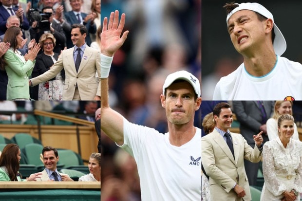 Dressed in a cream coloured suit with his purple All England Club member pinned to a lapel, Tennis legend Roger Federer received a one-and-a-half minutes standing ovation from the crowd at Wimbledon on Tuesday as he made his way to the Royal Box. The Princess of Wales, Princess Kate, also stood up and clapped for the holder of record eight Wimbledon titles. Federer, who entered Wimbledon as a spectator, was accompanied by his wife Mirka.Later, England's legendary player Andy Murray entered the court to go up against British player Ryan Peniston. Murray expressed his gratitude for the presence of Princess Kate and Federer and acknowledged the Tennis royalty's support for him. Murray, who won the match, expressed satisfaction with his performance as well.