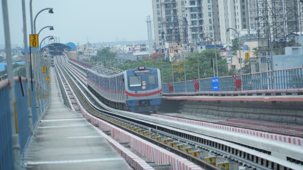 kolkata metro, indian railways, kolkata metro speed trial, kolkata metro orange line, kolkata metro orange line services, kolkata metro orange line commercial services, Kavi Subhas-Hemanta Mukhopadhyay, Kavi Subhas-Hemanta Mukhopadhyay trial run,