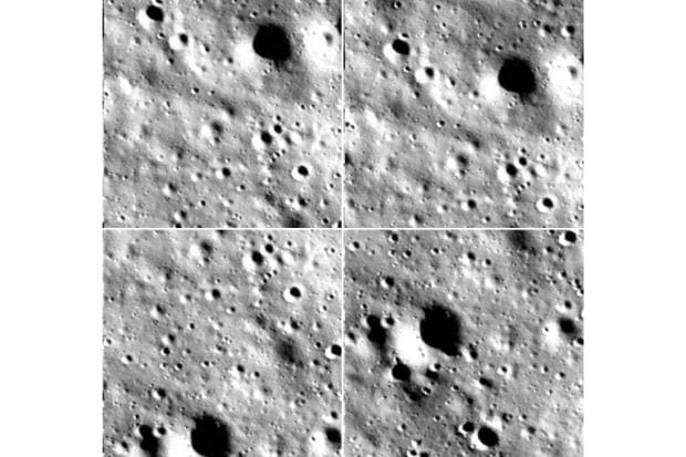 “The communication link is established between the Ch-3 Lander and MOX-ISTRAC, Bengaluru. Here are the images from the Lander Horizontal Velocity Camera taken during the descent,” ISRO tweeted. (Image/ISRO)