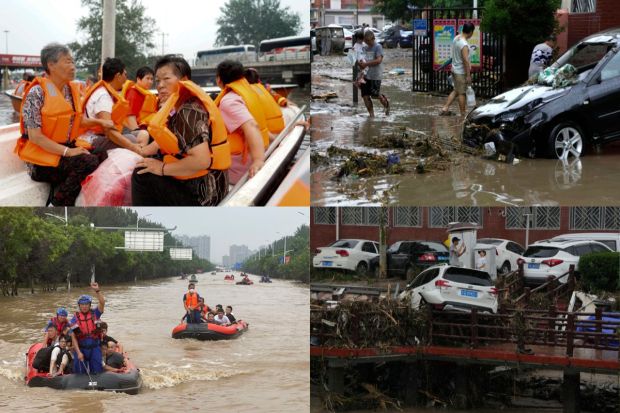 Heavy rain and high water levels on rivers in northeastern China were threatening cities downstream on Friday, prompting the evacuation of thousands, although the country appears to have averted the worst effects of the typhoon season battering parts of east Asia. Hebei province surrounding the capital Beijing on three sides issued alerts for several of its cities. 
