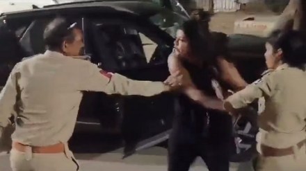 WATCH Video | Drunk woman in Gujarat slaps, abuses cops; arrested