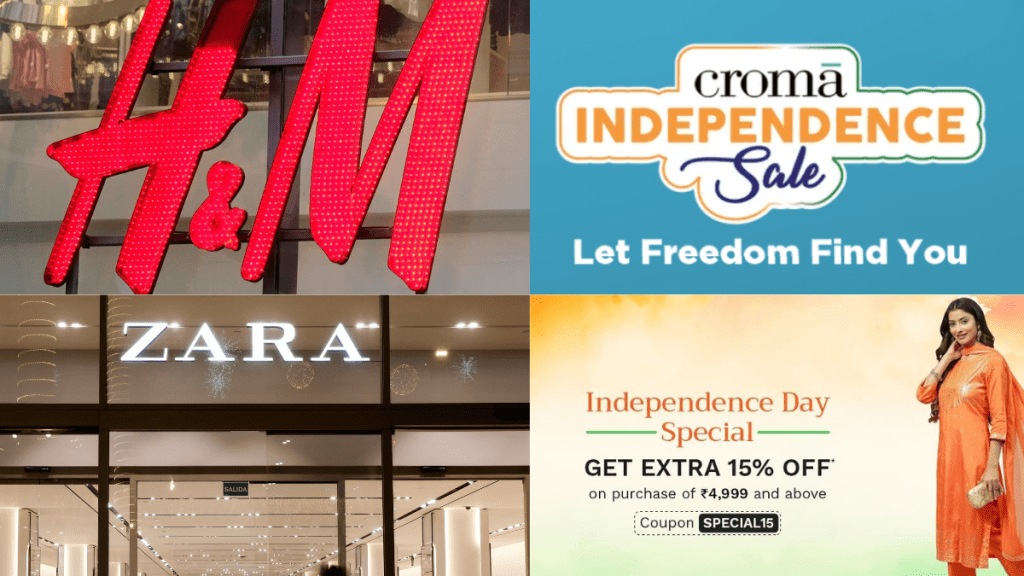 Zara, H&M, independence day sale, independence day sale Reliance jio, Reliance digital, croma, NueGO, myntra, flipkart, discounts on brands, sale on popular brands, 77th independence day