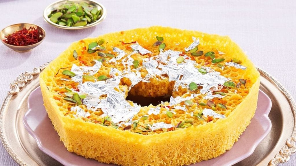 The Ghevar boxes by Haldiram's are also available on food delivery platforms Swiggy and Zomato
