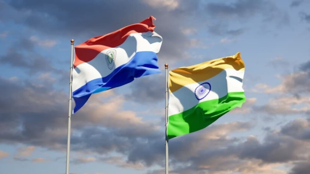India and Paraguay flags