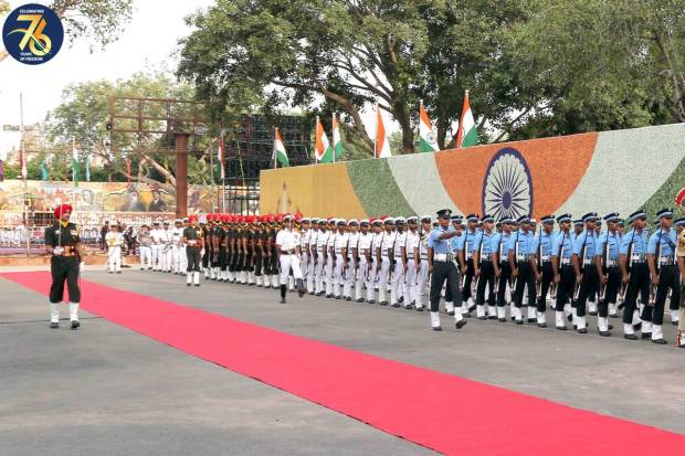 Glimpses of the Full Dress Rehearsal of the 77th Independence Day Celebrations at Red Fort in New Delhi on August 13, 2023.