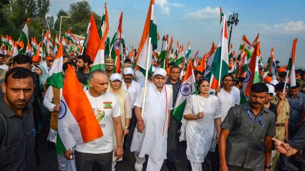 Manoj Sinha at Tiranga rally in Srinagar Manoj Sinha at Tiranga rally in Srinagar