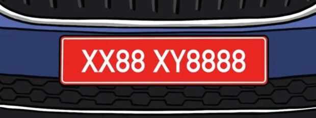 Red number plate