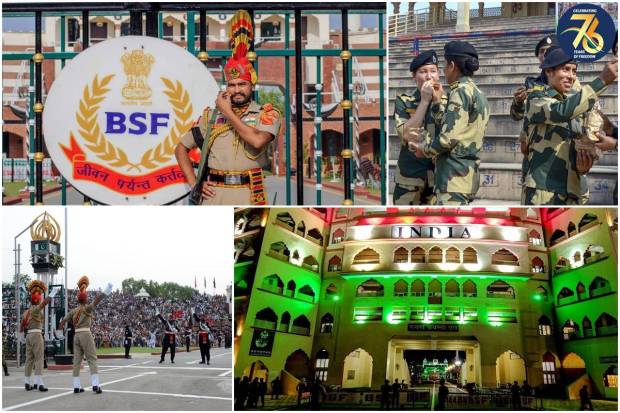 As India celebrated its 77th Independence Day on Tuesday, the Beating Retreat ceremony was held at the Attari-Wagah border in the Amritsar district of Punjab. Since 1959, this practice is going on between India and Pakistan every year.To view the ceremony, a huge number of people arrived at the Attari-Wagah border. It is a military practice that is carried out by the Border Security Force (BSF). Amid the loud music, people cheered the BSF jawans.On Independence Day, the band of the Indian armed forces performed patriotic songs at the Attari-Wagah border. Between India and Pakistan, the Attari-Wagah is a joint check post.Independence Day is celebrated every year on 15 August as a public holiday in the country commemorating the nation’s independence from the United Kingdom on 15 August 1947.Here are some 
