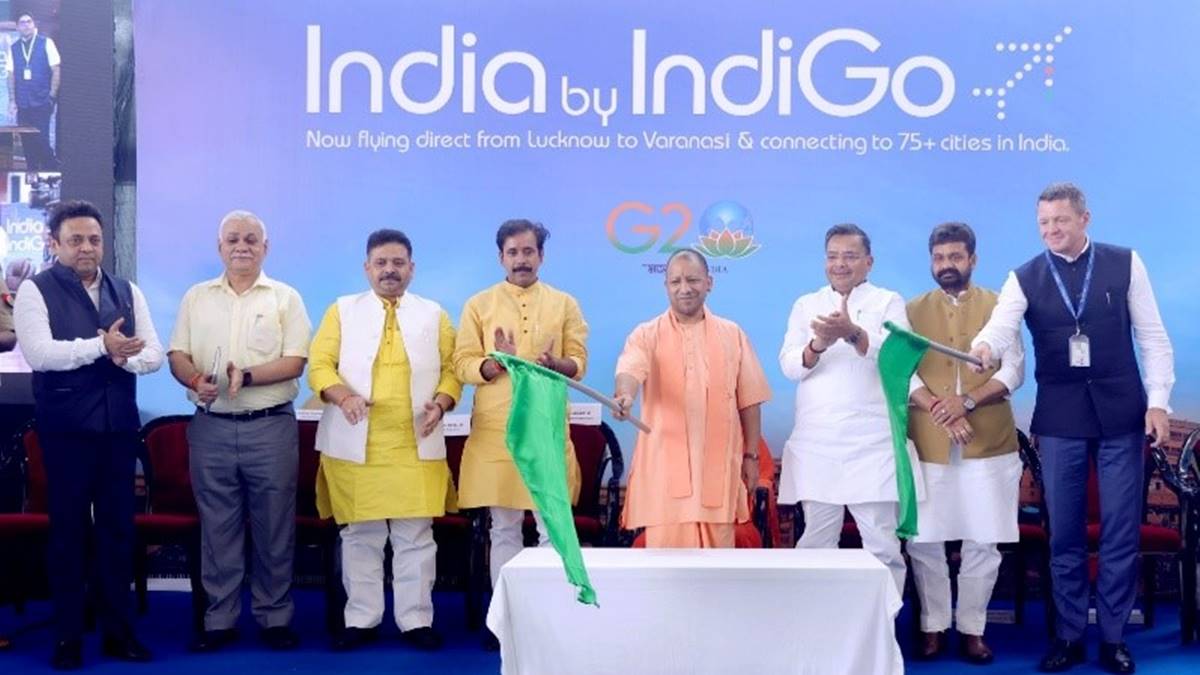 modi, pm modi, yogi adityanath, indigo airlines, airlines, aviation, lucknow, varanasi, udan scheme, varanasi airport, civil aviation