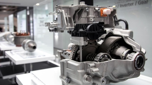 LG's e-Powertrain motors displayed at the company's gallery. Photographer: Jean Chung/Bloomberg