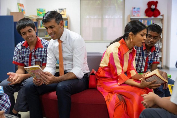 Sunak and Murty interact with students at the British Council. (Image: PTI)