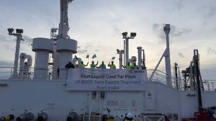 Epsilon Carbon, liquid coal tar pitch, export, Mangalore port, global smelters, consignment, volume, transit time, sustainability