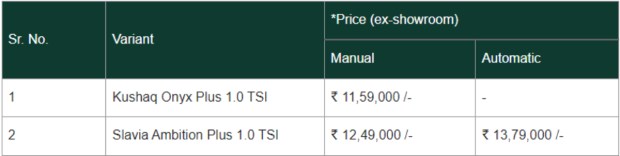 Skoda special edition prices