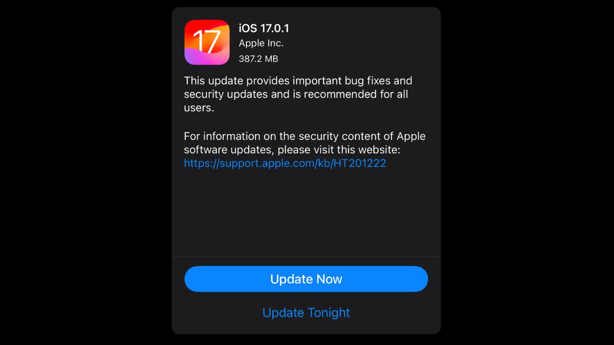 Ios 17update Apple iOS 17.0.1 update rolled out; here’s why you must update your ...