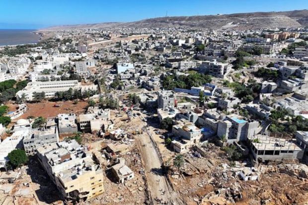 A view shows the damaged areas. The WMO said earlier this week that the National Meteorological Center issued warnings 72 hours before the flooding, notifying all governmental authorities by email and through media. (Marwan Alfaituri/via REUTERS)