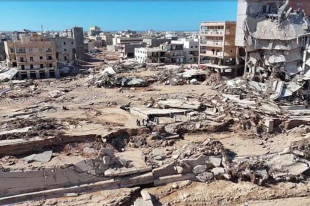 The storm also killed around 170 people in other parts of eastern Libya, including the towns of Bayda, Susa, Um Razaz and Marj, the health minister said. (Marwan Alfaituri/via REUTERS)