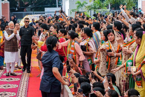 The Upper House, on Thursday, passed the bill, which provides 33 per cent reservation for women in the Lok Sabha as well as the state legislative assemblies, unanimously, with 214 members voting in support and none against. (PTI Photo/Manvender Vashist Lav) 