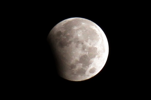 A lunar eclipse is an astronomical event which occurs when the moon moves into the earth's shadow, causing the moon to be darkened. When the moon penetrates partially into the Earth's umbra or shadow, it is known as a partial lunar eclipse. A view of partial lunar eclipse as seen in the sky from Guwahati, early Sunday. (PTI Photo)
