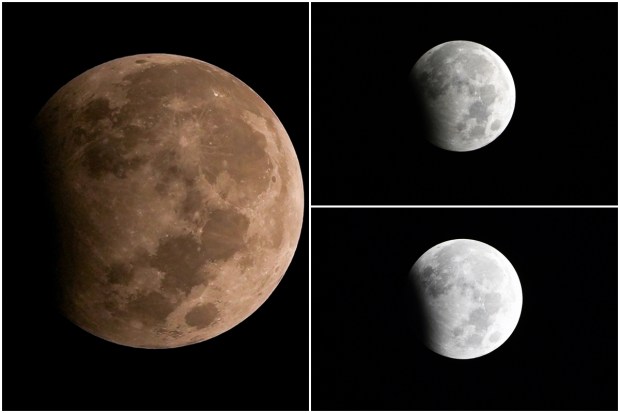 India along with the rest of Asia, Europe and Africa have witnessed a partial lunar eclipse on Saturday night. The celestial phenomenon continued till the early hours of Sunday. The moon has been partially eclipsed by the shadow of the earth for some time and gives people in India a chance to witness a partial lunar eclipse. (PTI Photos)